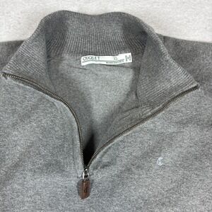 Criquet 1/4 Zip Pullover Men XL Gray Cotton Made In Peru Preppy Golf Heavy Soft